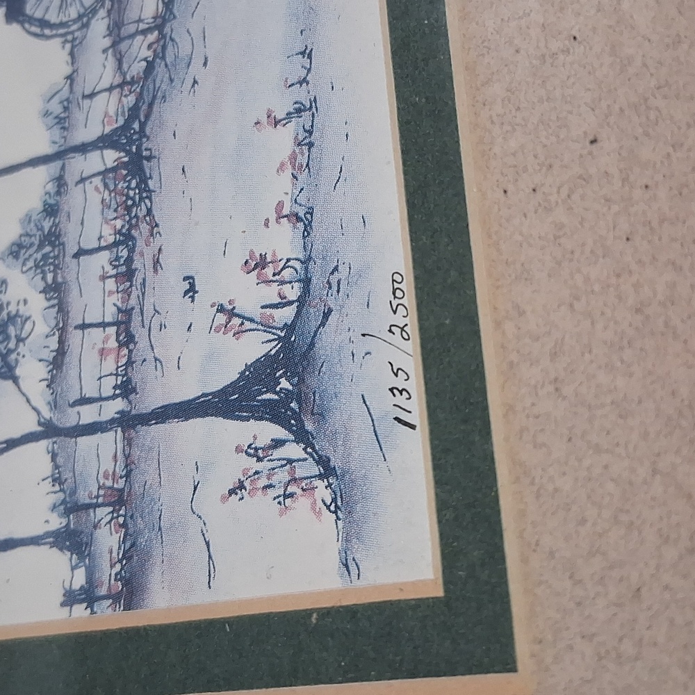 Vintage Pair M Frey Amish Country Art Lithographs Signed Numbered Carriage Buggy - Picture 6 of 16